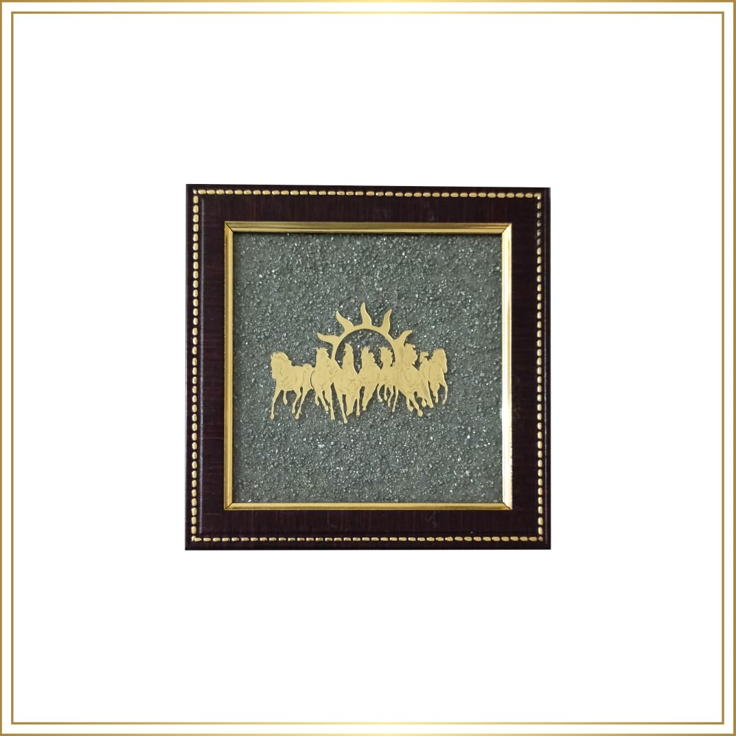 Seven Horse Pyrite Wall Frame