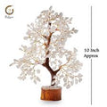 Clear Quartz Crystal Bonsai Tree On Wooden Base