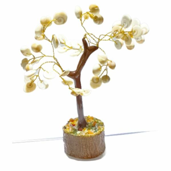 Seashell Tree Sculpture With Wooden Base
