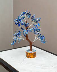 Lapis Lazuli Crystal Tree With Wooden Base