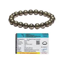 Pyrite Beaded Stretch Bracelet with Certificate