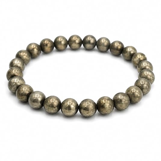 Pyrite Beaded Stretch Bracelet with Certificate