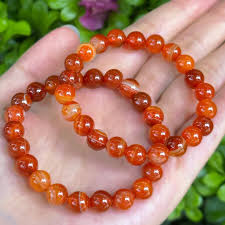 Red Carnelian Beaded Stretch Bracelet with certificate