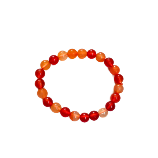 Red Carnelian Beaded Stretch Bracelet with certificate