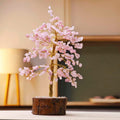 Rose Quartz Crystal Tree With Wooden Base