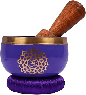 Tibetan Singing Bowl With Mallet And Cushion