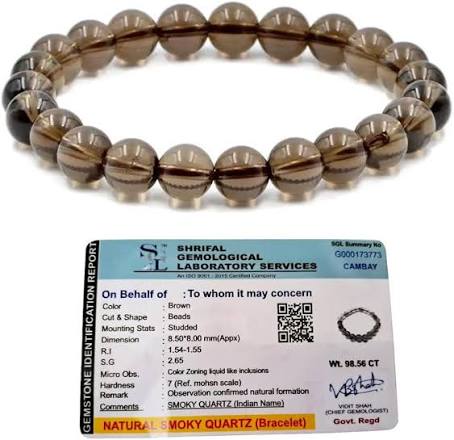 Smoky Quartz Bracelet with certificate