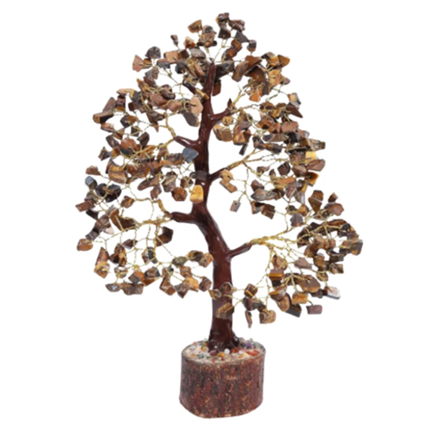 Tiger Eye Crysta Tree With Wooden Base