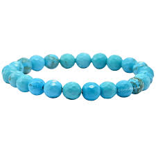 Turquoise Beaded Stretch Bracelet with Certificate